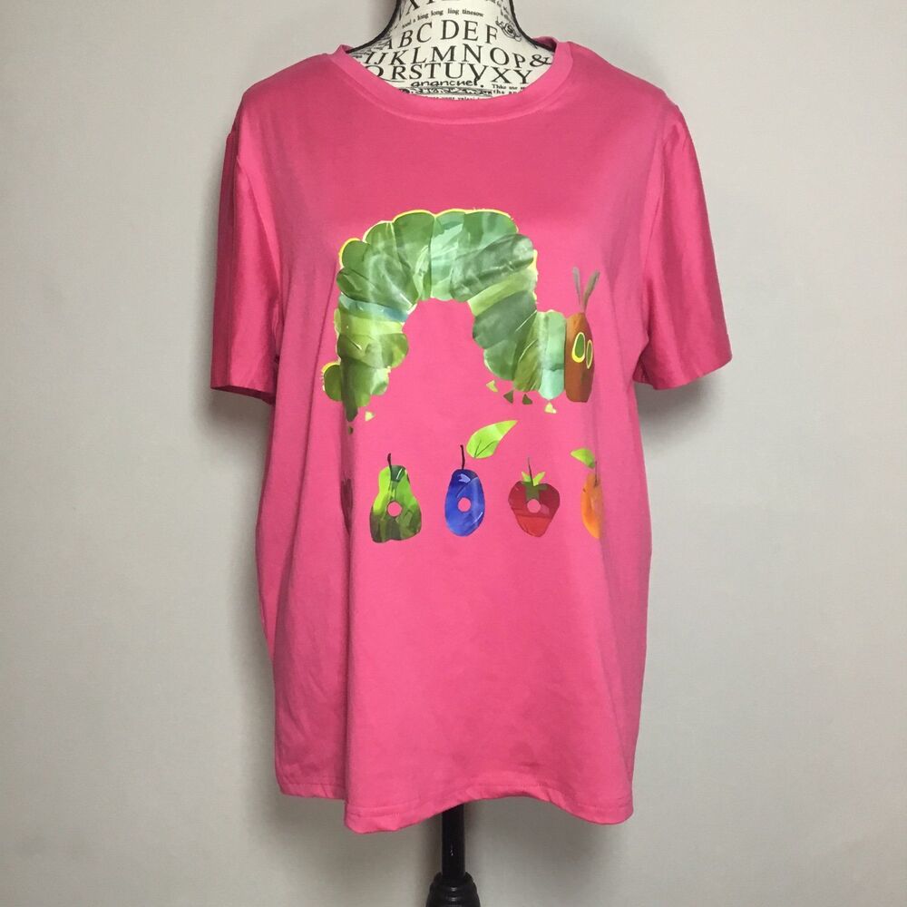 NWOT Hungry caterpillar bright pink tshirt size L children’s literature book